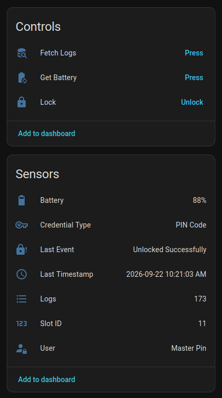 Atomberg Lock Entities Overview