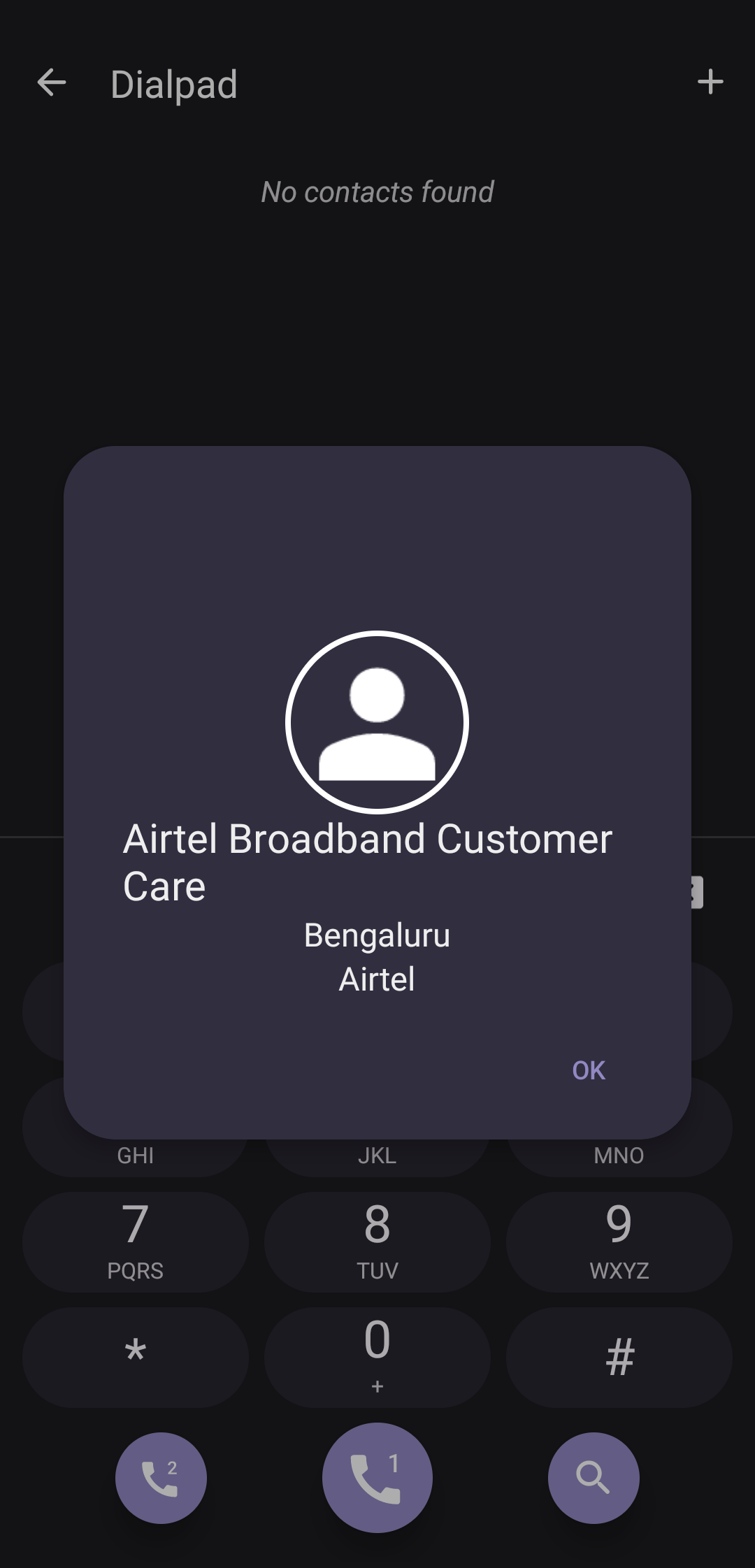 In-app Truecaller search result example 2